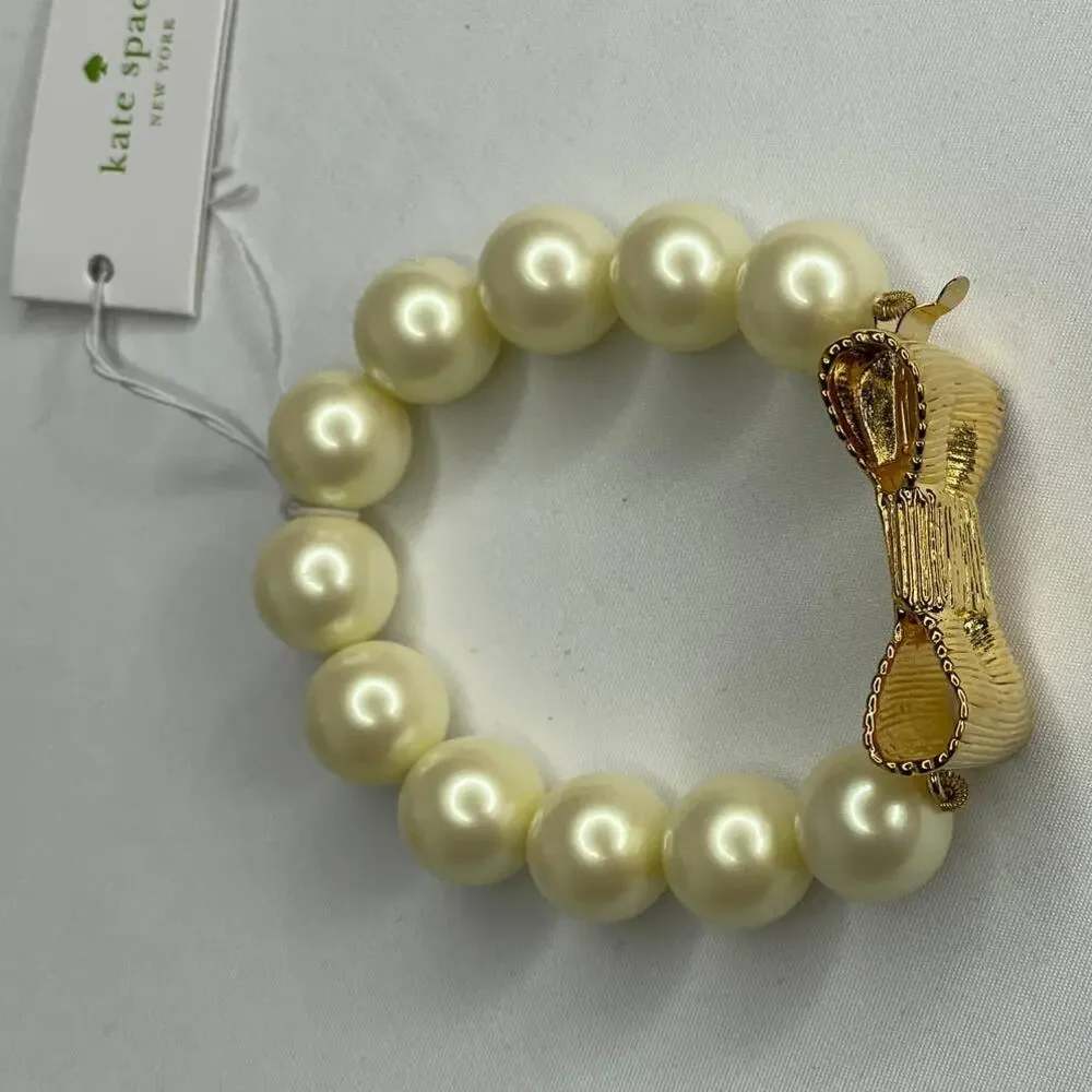 Kate Spade All Wrapped Up In pearls Bracelet Cream / Gold - Picture 5 of 7
